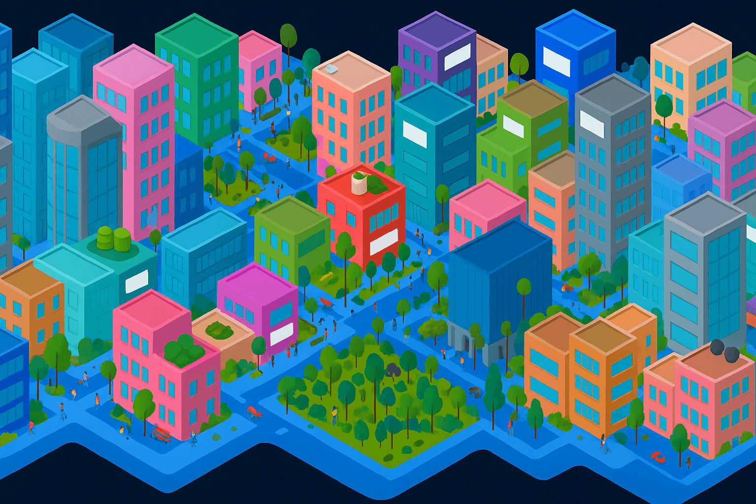 DAOmesh City Skyline - The World Wide Web of Work